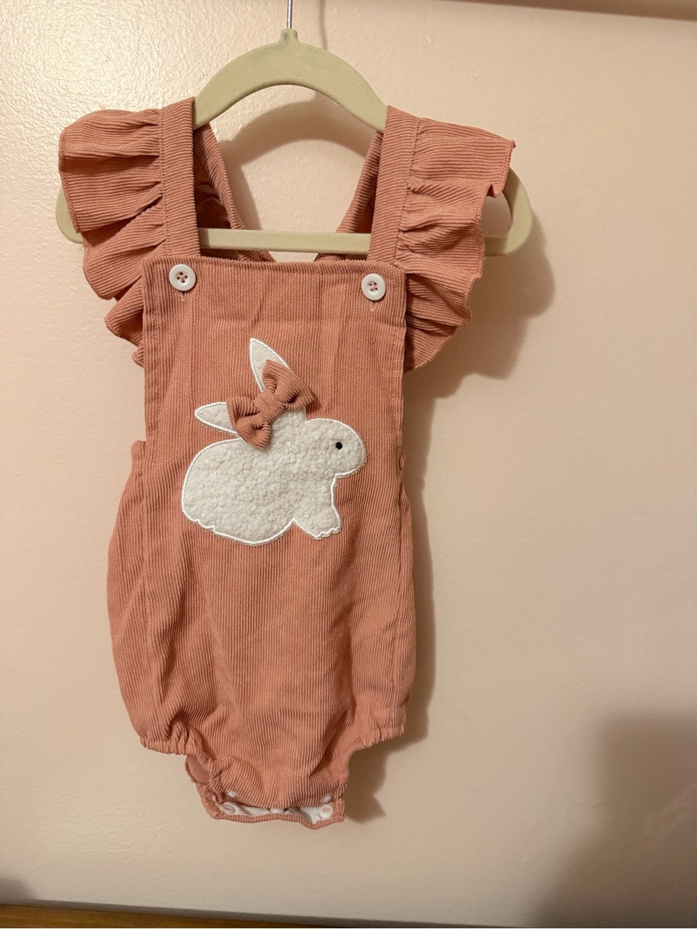 Baby Girls Rose Corduroy Bunny Romper